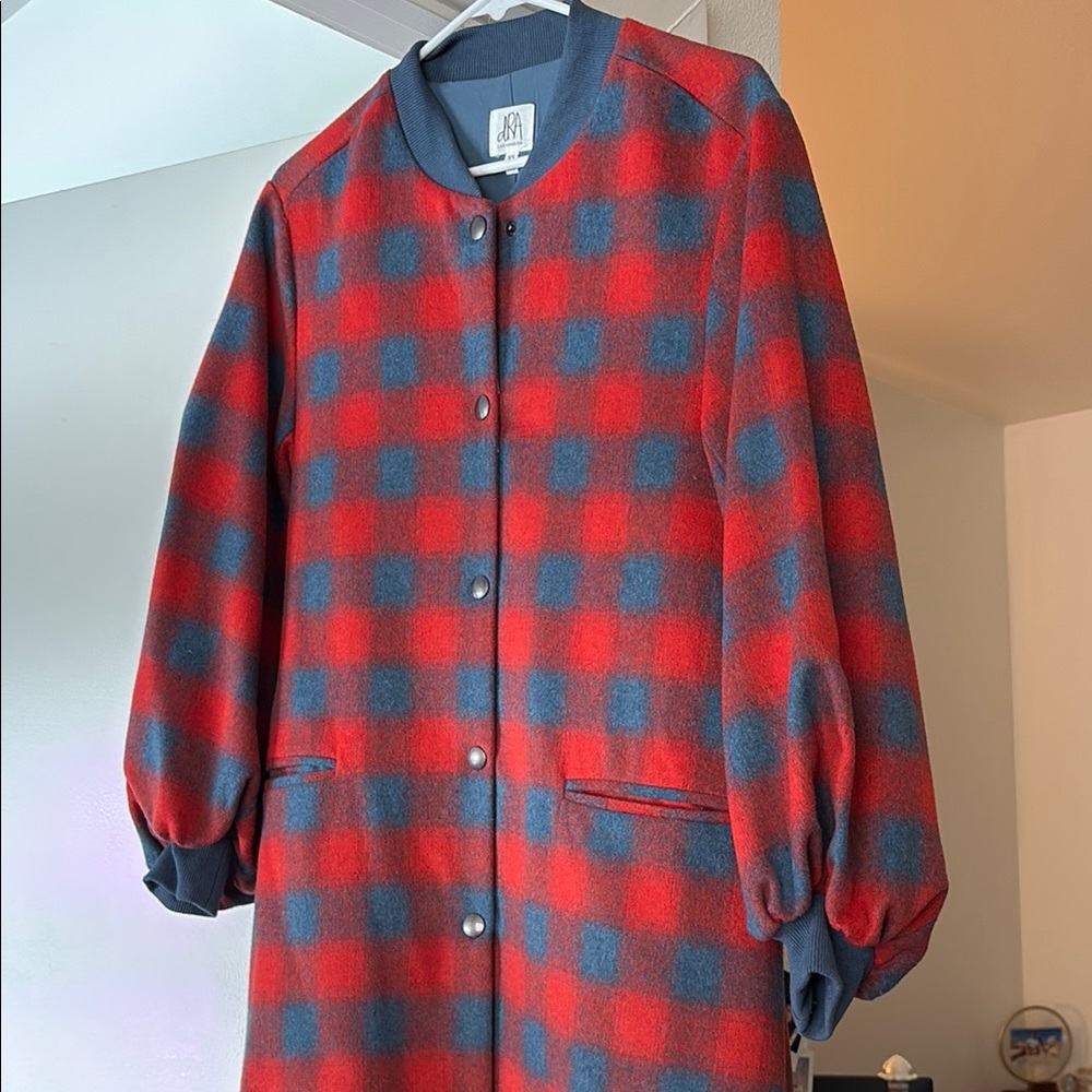 Anthropologie Plaid Long Coat - image 3